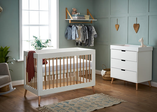 OBABY Maya Mini Scandi 2 Piece Room Set – White with Natural & Slate with Natural