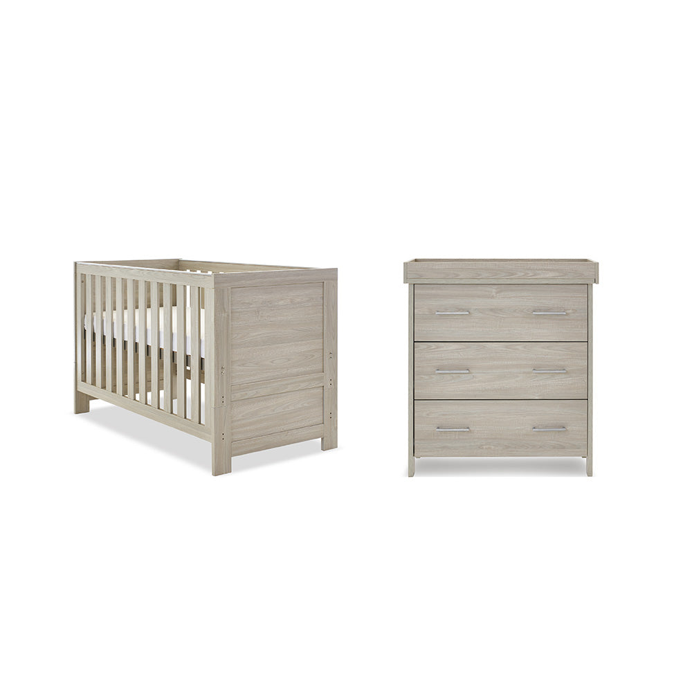 OBABY Nika 2 Piece Room Set - Grey Wash, Grey Wash with White & White Wash