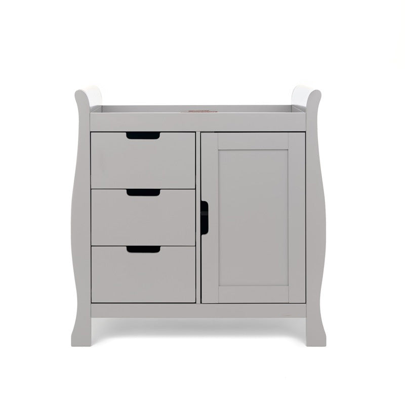 OBABY - Stamford Classic Sleigh 2 Piece Room Set - Warm Grey & White