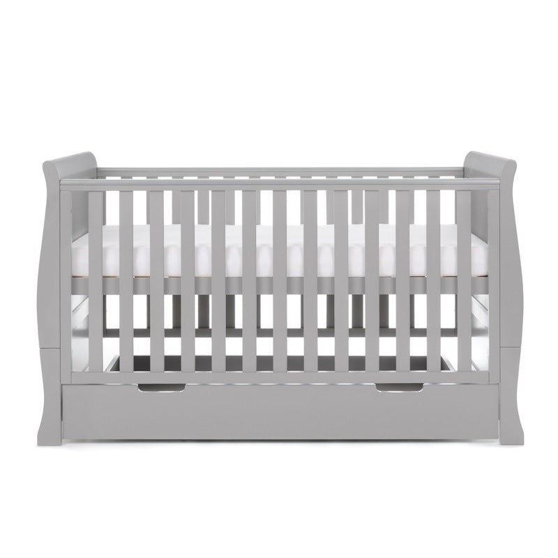 OBABY - Stamford Classic Sleigh 2 Piece Room Set - Warm Grey & White