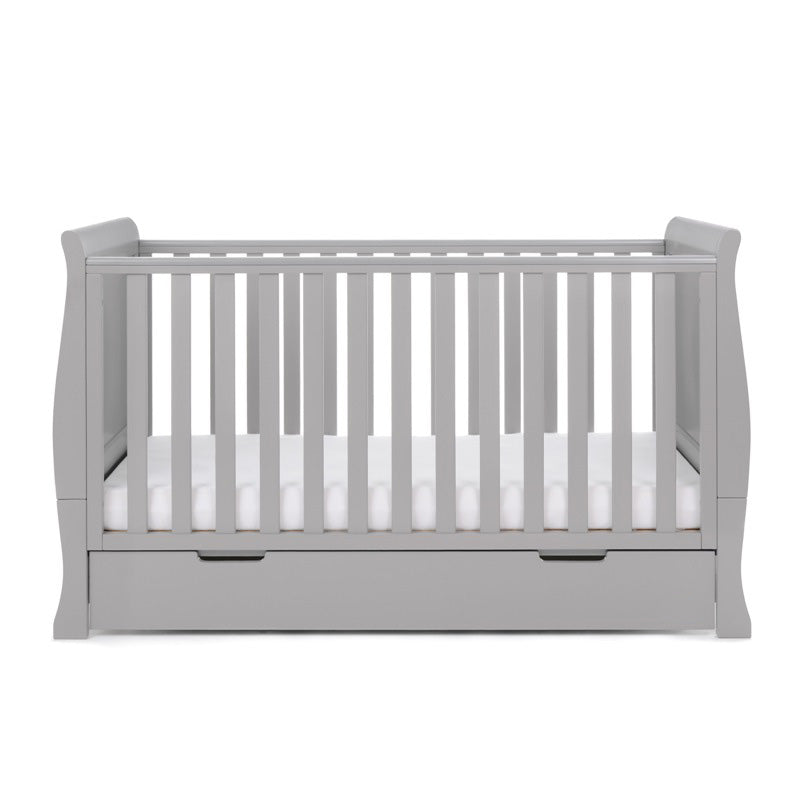 OBABY - Stamford Classic Sleigh 2 Piece Room Set - Warm Grey & White