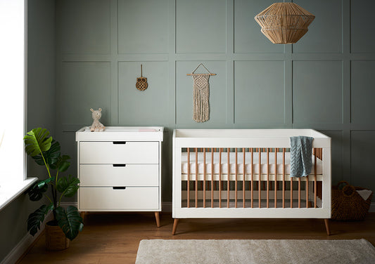 OBABY Maya Scandi 2 Piece Room Set White with Natural, Slate with Natural & Nordic White