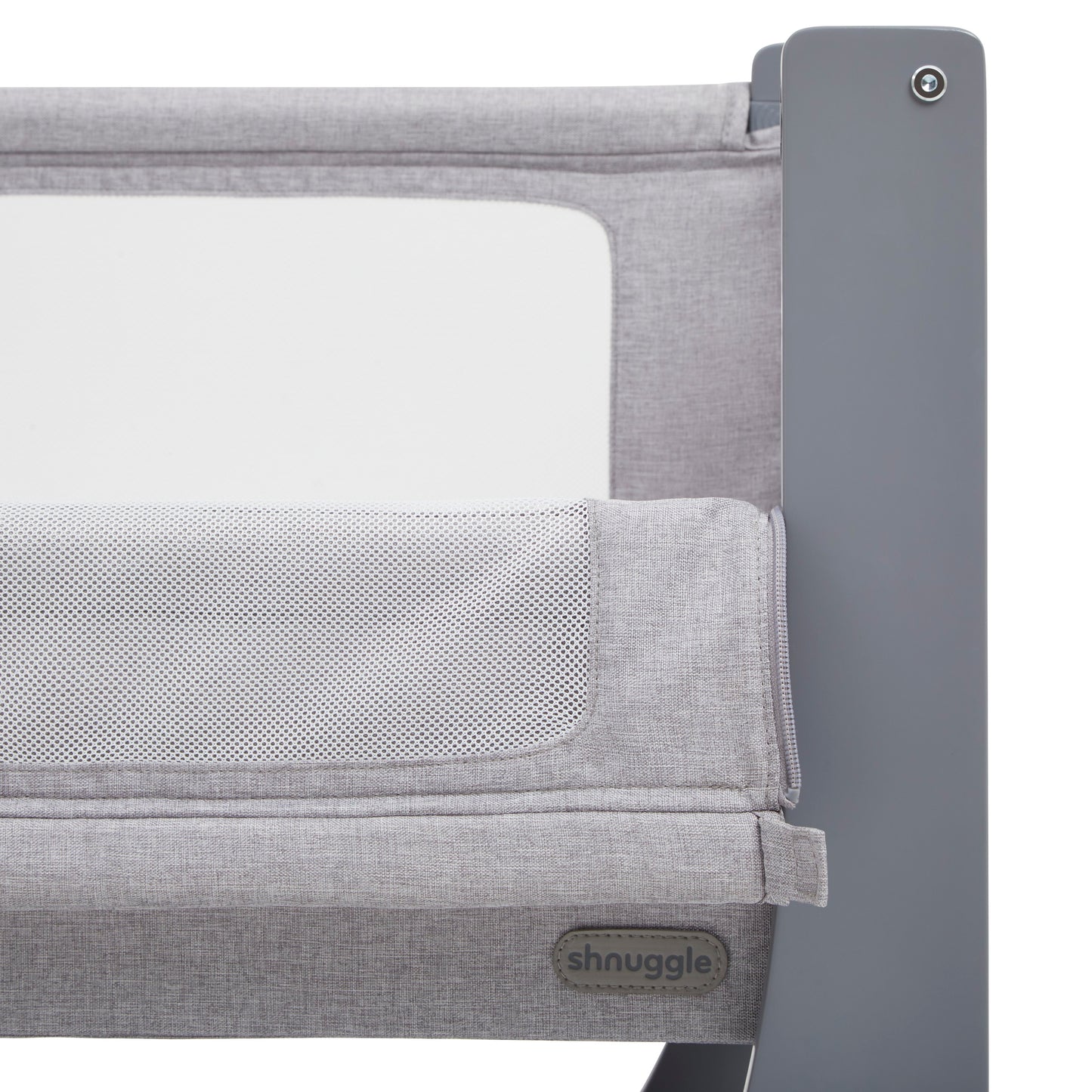 Shnuggle Air Lite Bedside Crib Adjustable Height baby Bed with Mattress