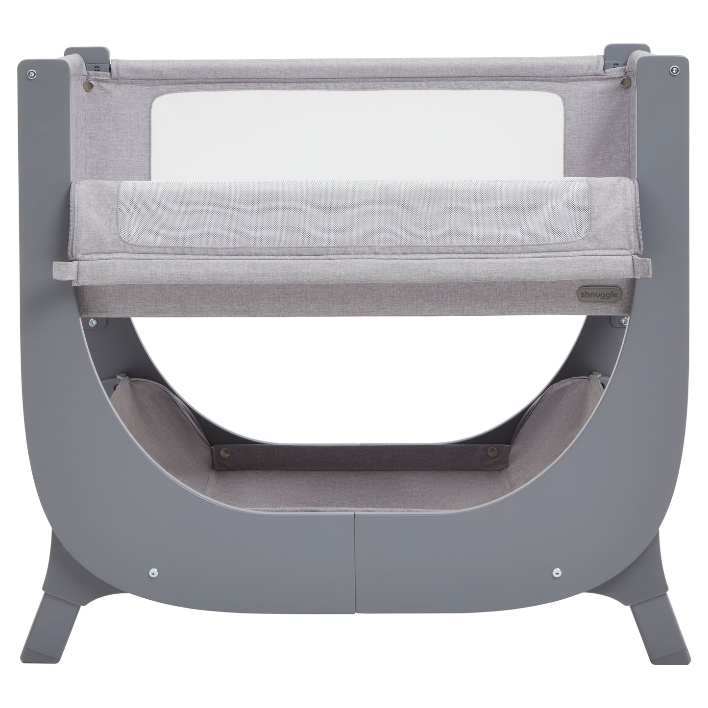 Shnuggle Air Lite Bedside Crib Adjustable Height baby Bed with Mattress