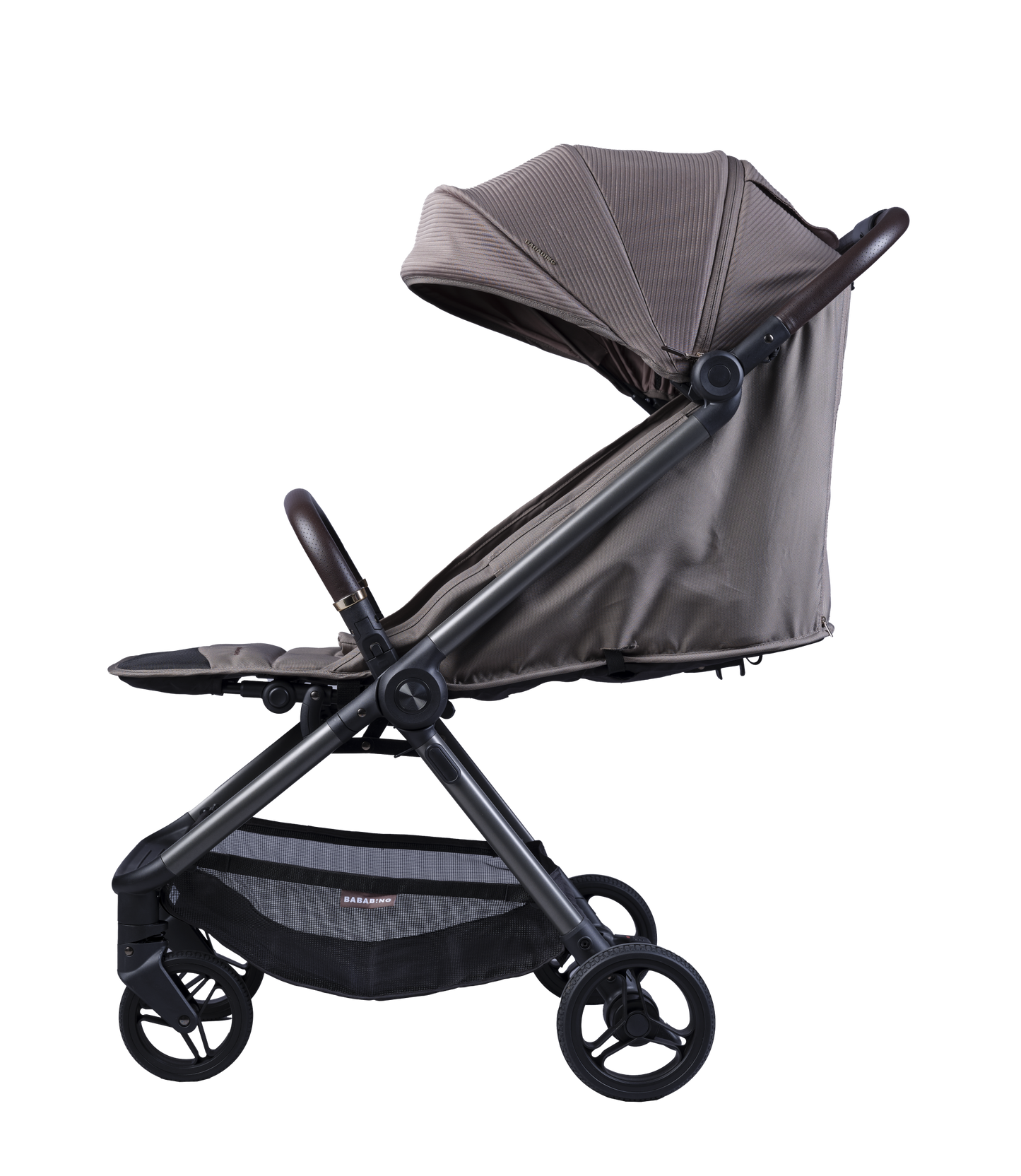 Bababing Auto Fold Compact Stroller - Minky & Black