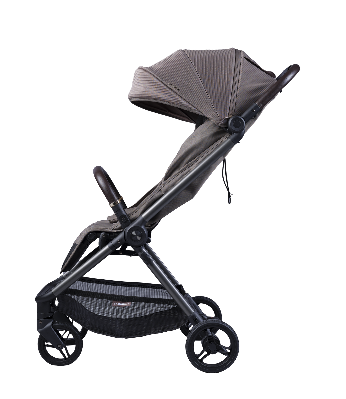 Bababing Auto Fold Compact Stroller - Minky & Black