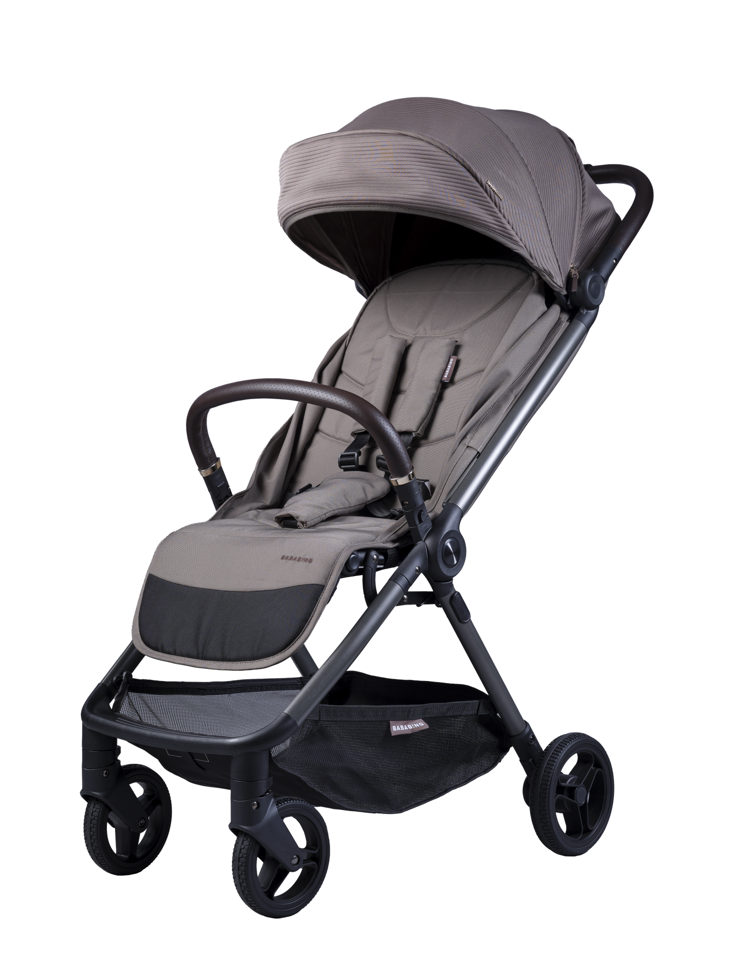 Bababing Auto Fold Compact Stroller - Minky & Black