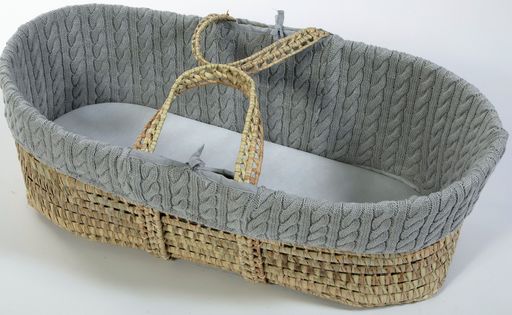 Cuddles Pure Baby Cable Knit Palm Basket Bundle - in various colours