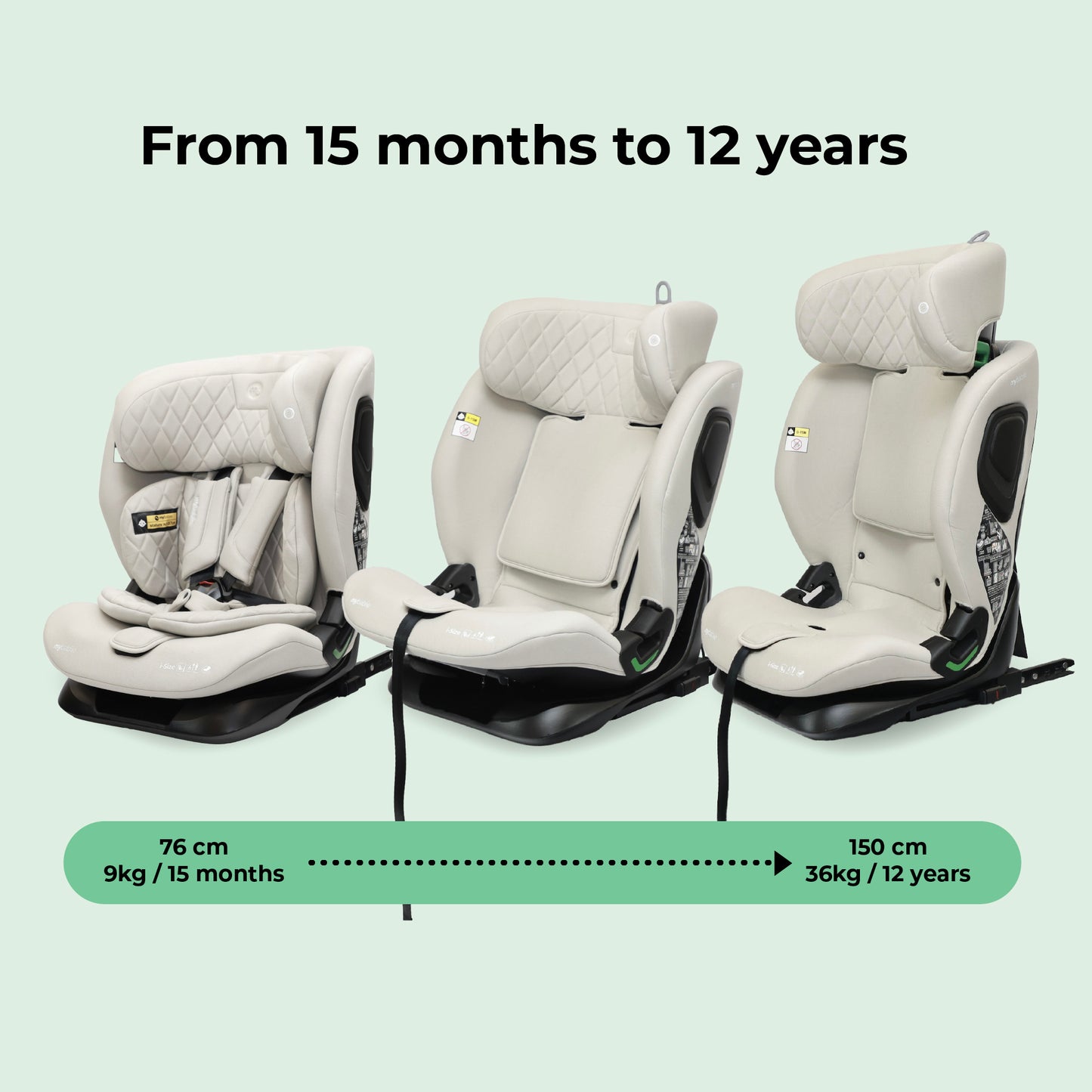 My Babiie - MBCS123 i-Size (76-150cm) Car Seat - Slate Blue