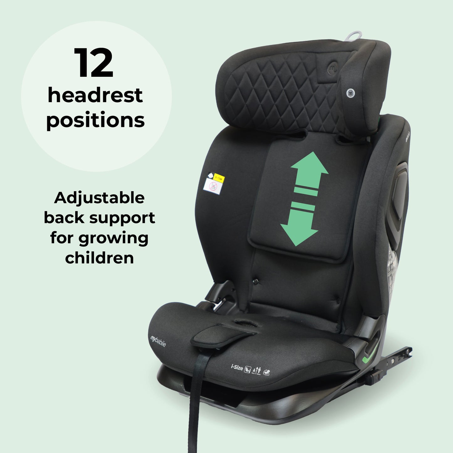 My Babiie - MBCS123 i-Size (76-150cm) Car Seat - Slate Blue