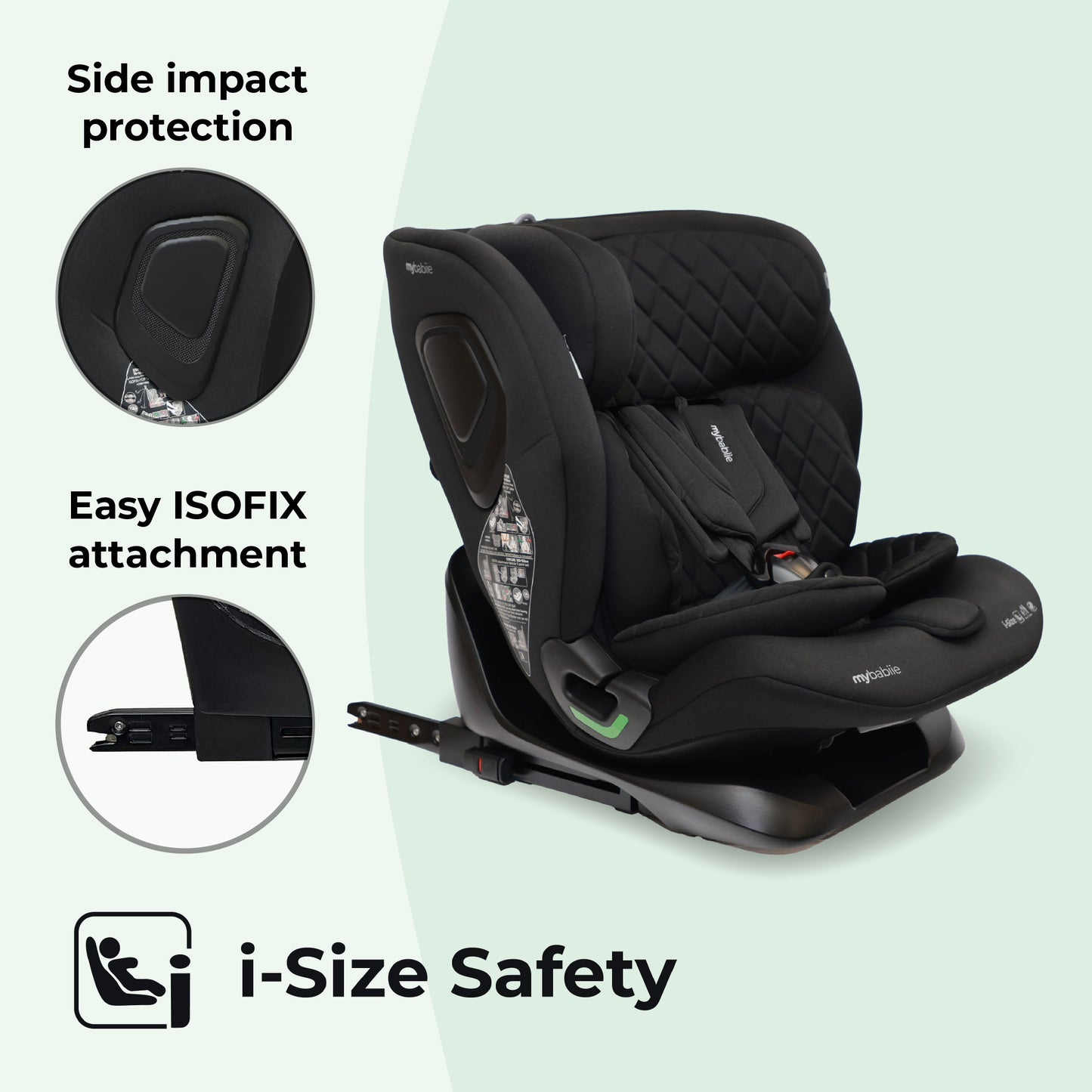 My Babiie - MBCS123 i-Size (76-150cm) Car Seat - Slate Blue