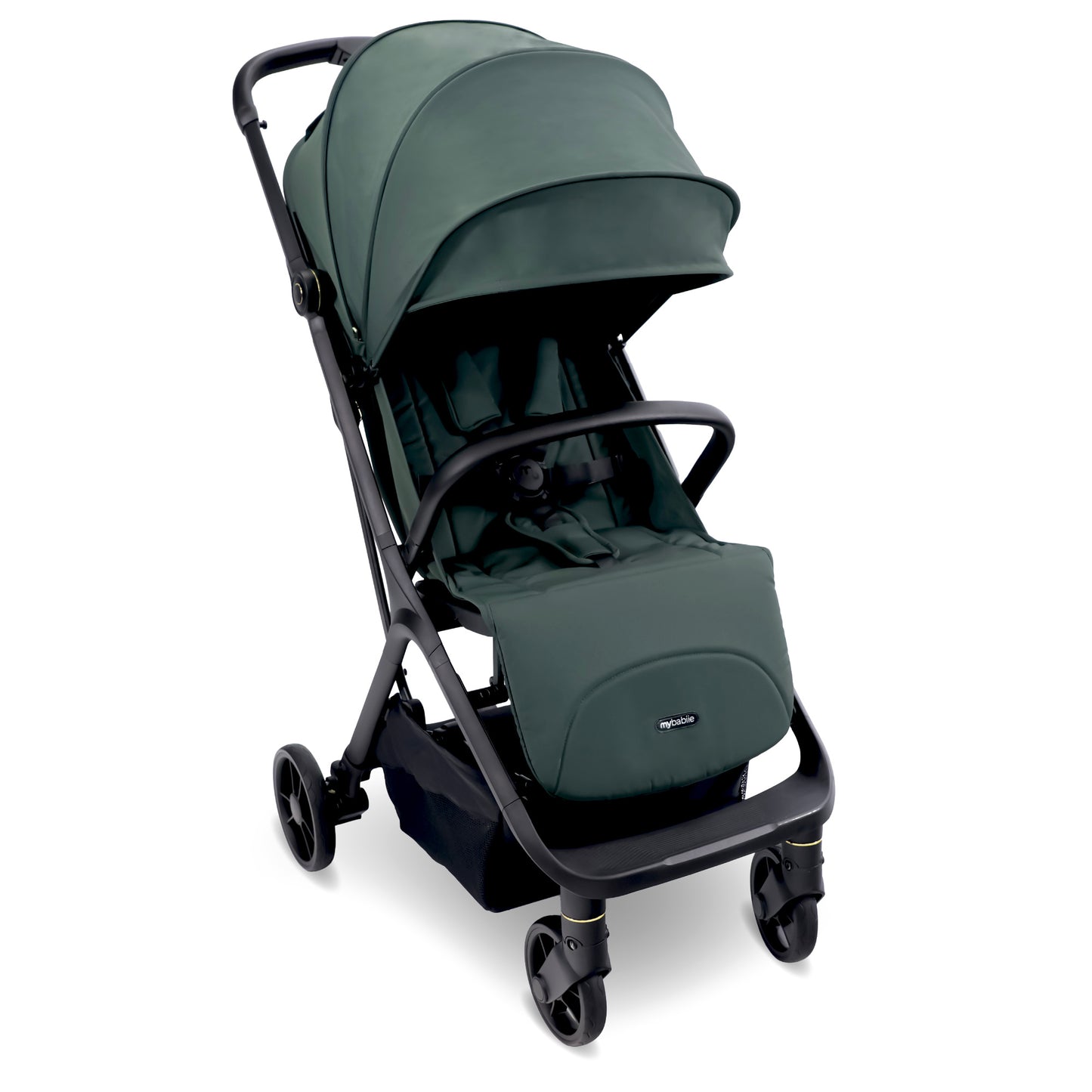 MY BABIIE MBX7 Plus Auto-Fold Stroller - Forest Green, Camel, Black