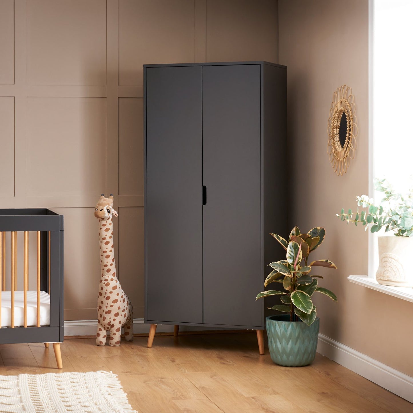 OBABY Maya Scandi 3 Piece Room Set - Slate with Natural , White with Natural or Nordic White