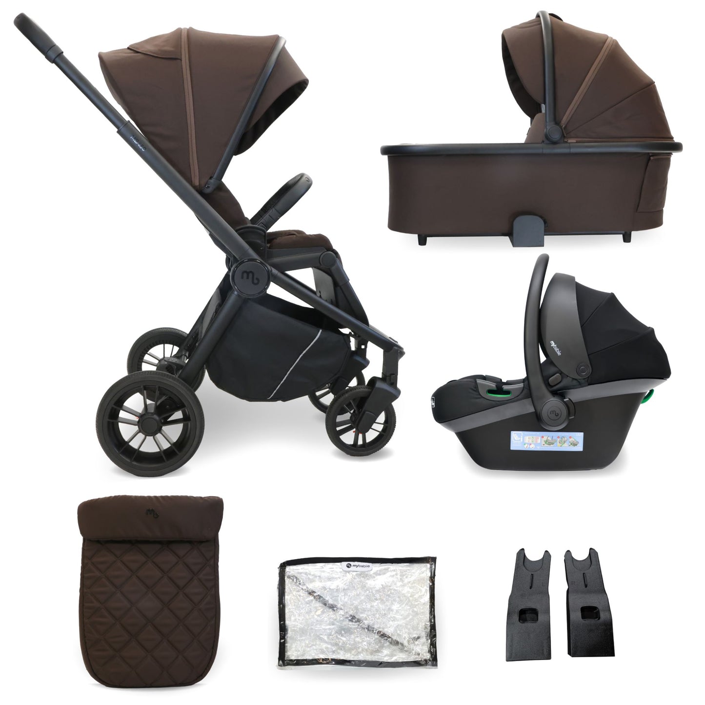 My Babiie MB450i 3 in 1 Travel System with i-Size Car Seat- Pastel Pink, Blue Steel , Ivory, Forest Green, Black & Chocolate
