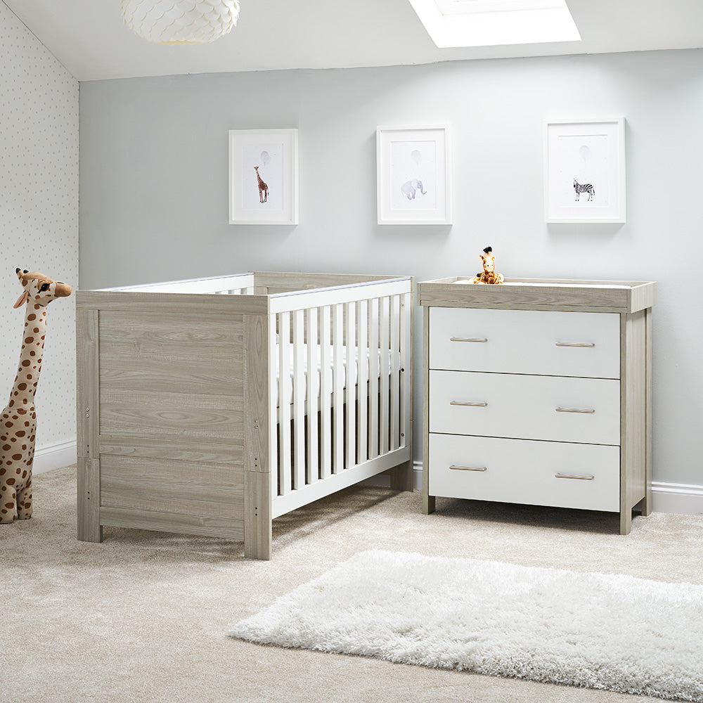 OBABY Nika 2 Piece Room Set - Grey Wash, Grey Wash with White & White Wash