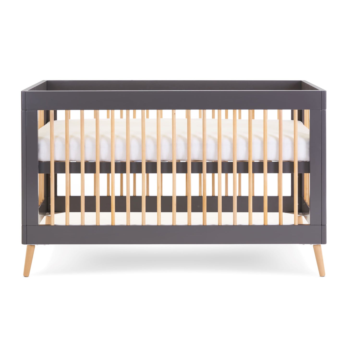 OBABY Maya Cot Bed - Available in Slate, Nordic White, and White with Natural Finish