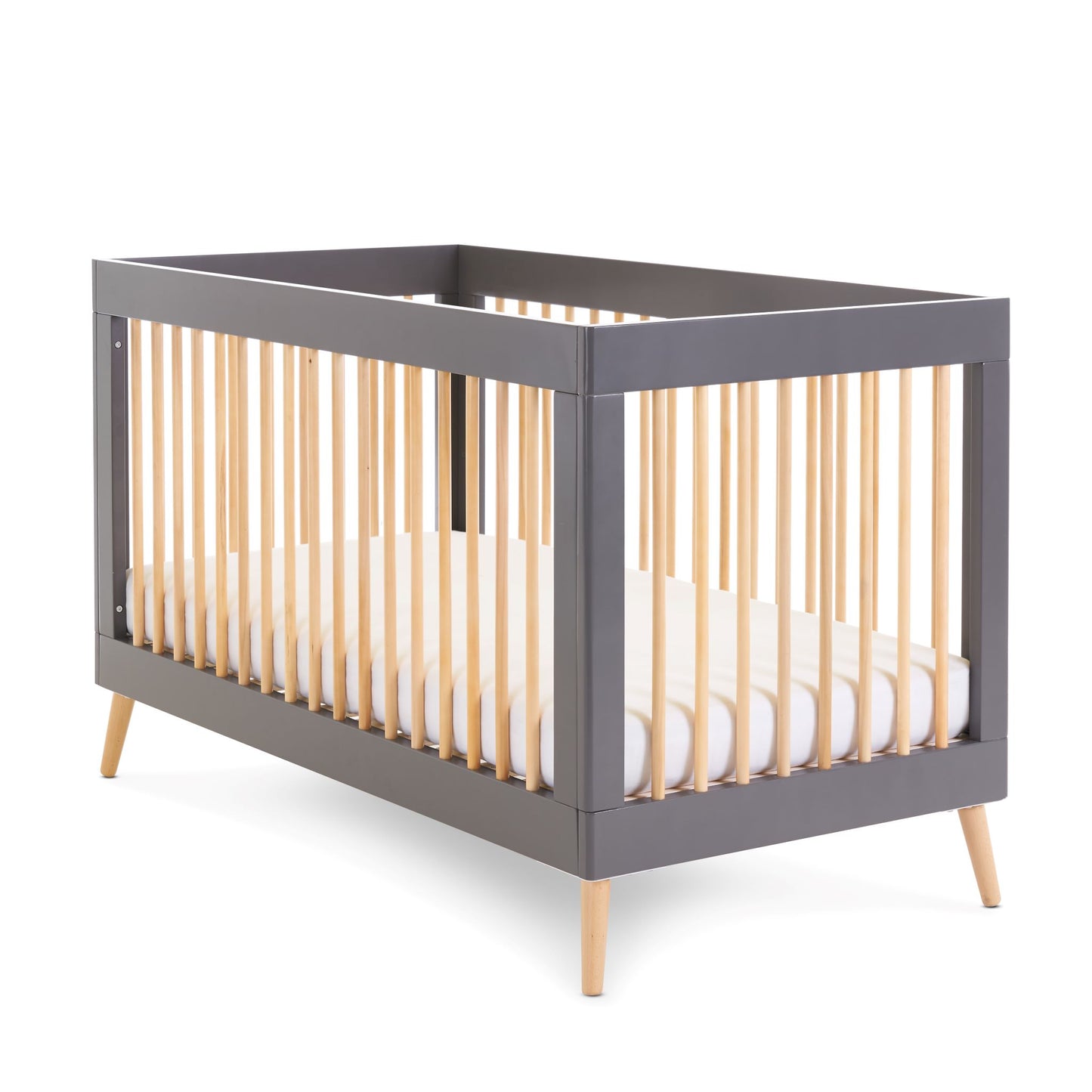 OBABY Maya Cot Bed - Available in Slate, Nordic White, and White with Natural Finish