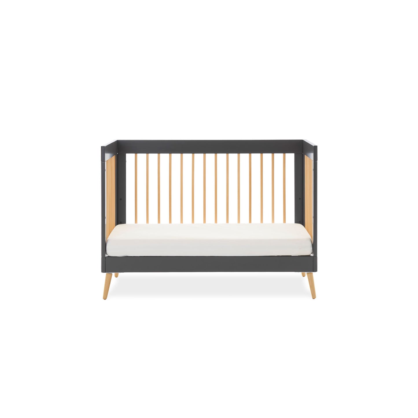 OBABY Maya Mini Cot Bed - available in Slate or White and Natural Wood Finish
