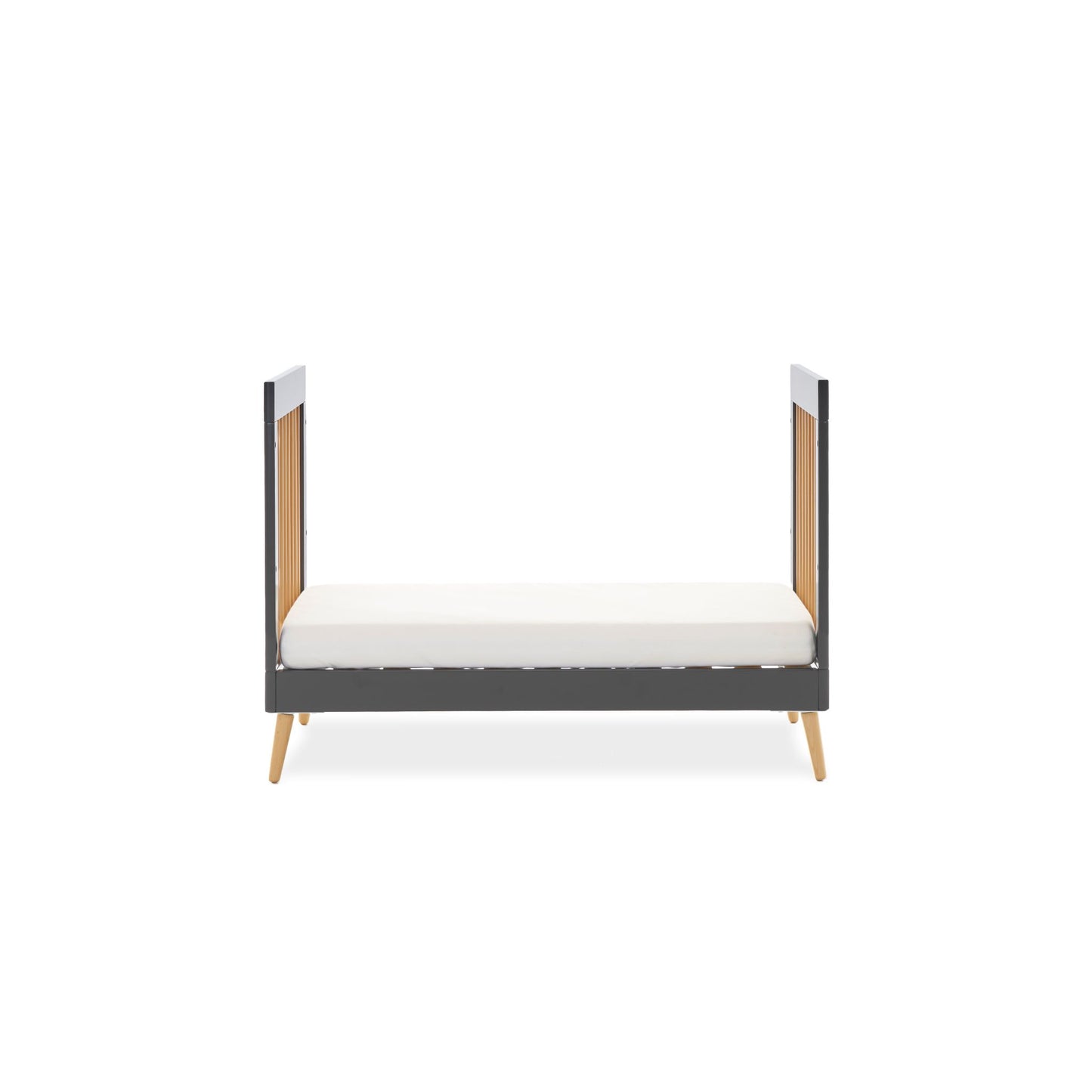 OBABY Maya Mini Cot Bed - available in Slate or White and Natural Wood Finish