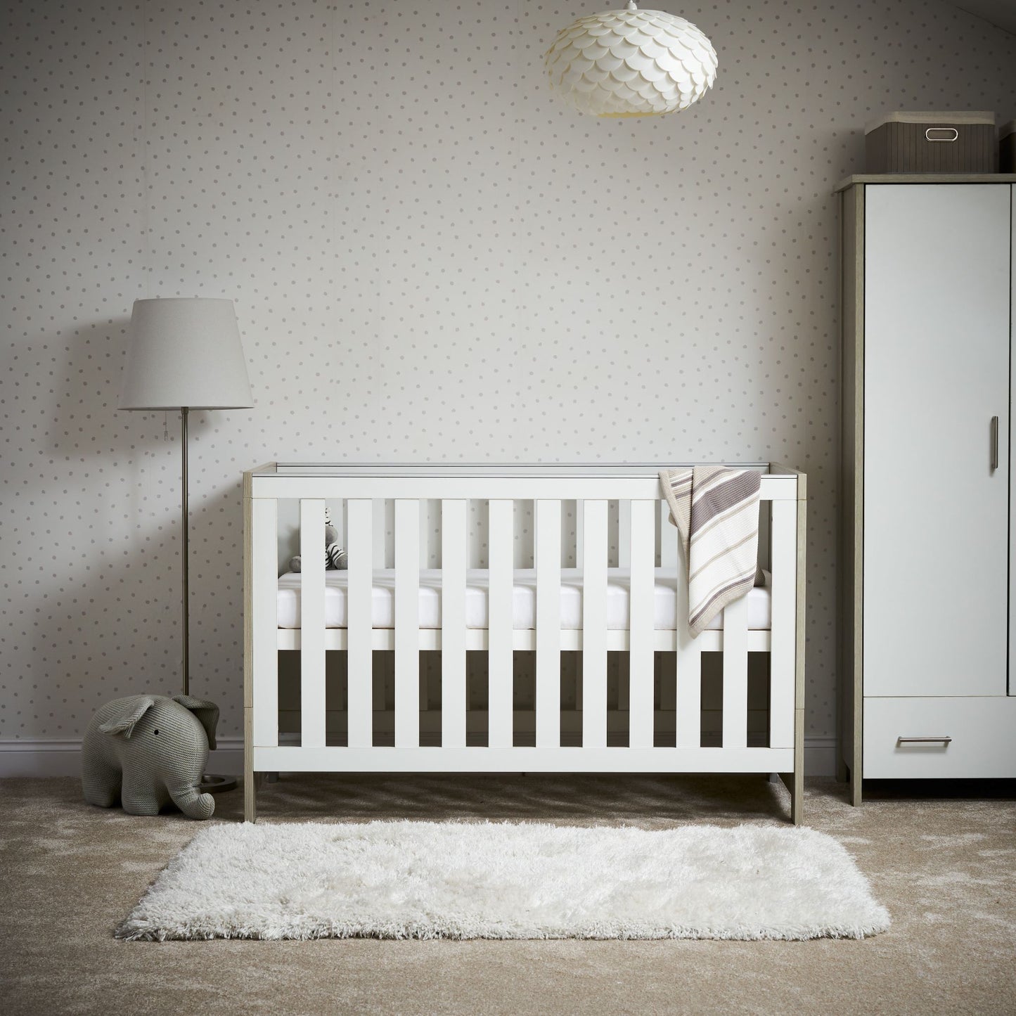 OBABY Nika Cot Bed - Available in Grey Wash, Grey Wash & White, Oatmeal, White Wash and Oak