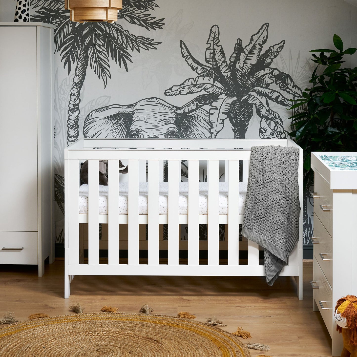 OBABY Nika Cot Bed - Available in Grey Wash, Grey Wash & White, Oatmeal, White Wash and Oak
