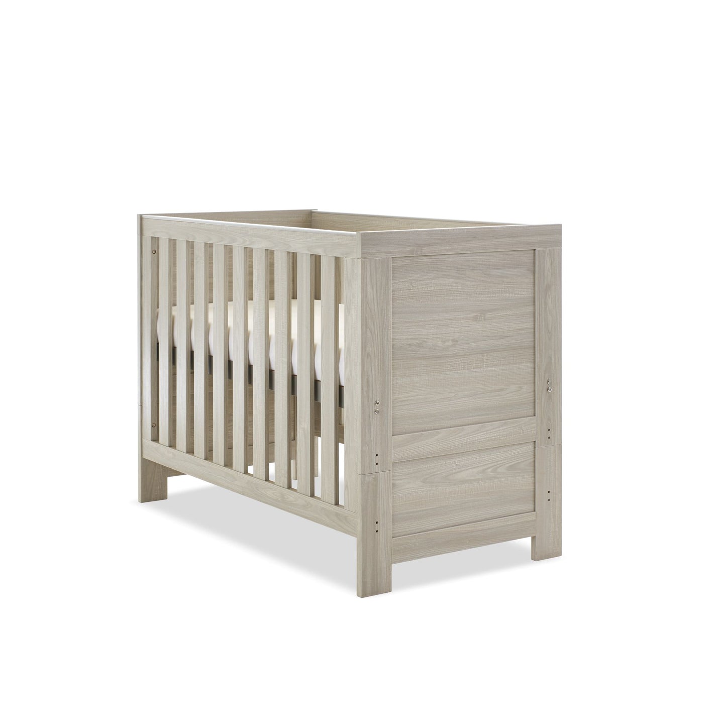 OBABY Nika Mini Cot Bed - available in Grey Wash, Grey & White Wash, and White Wash