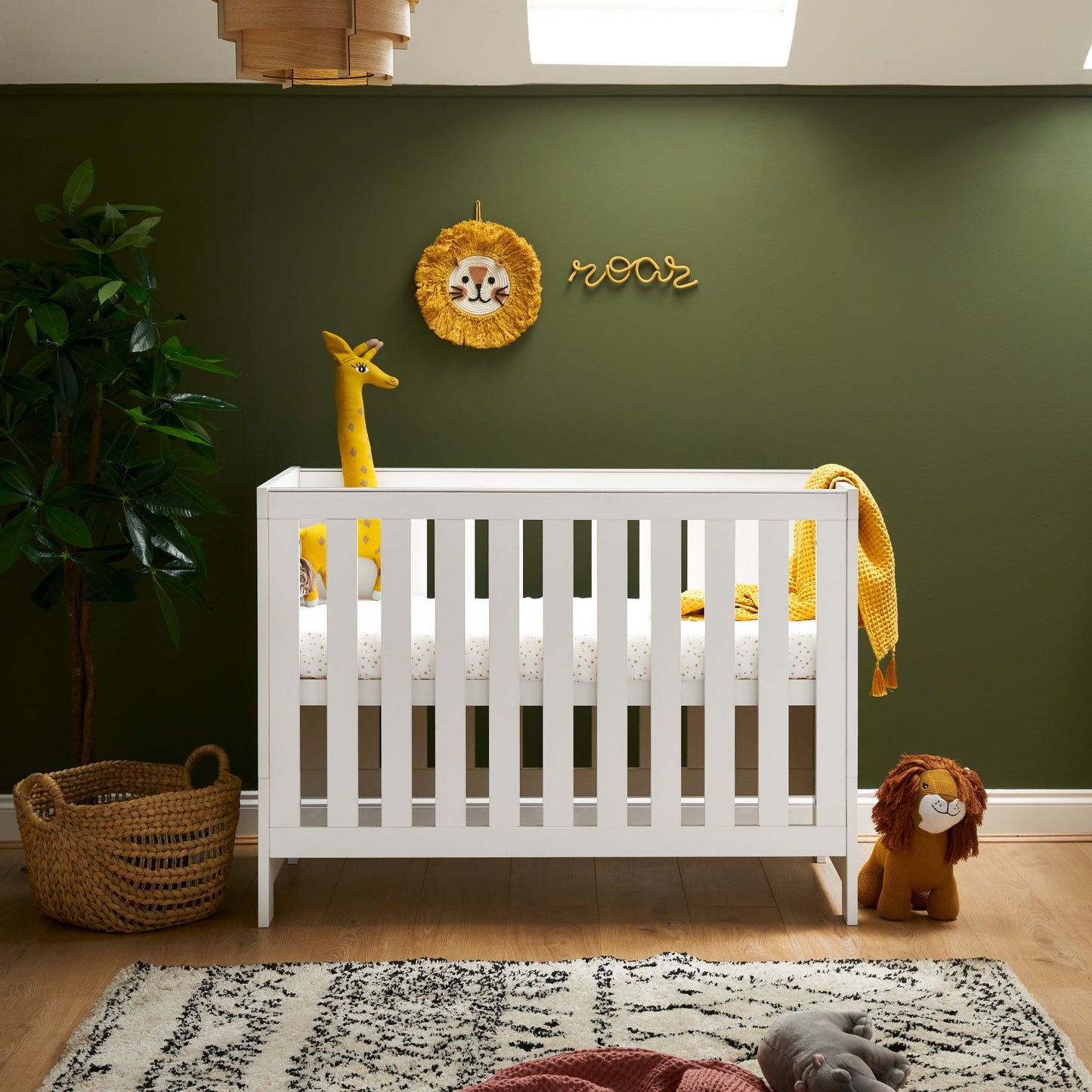OBABY Nika Mini Cot Bed - available in Grey Wash, Grey & White Wash, and White Wash