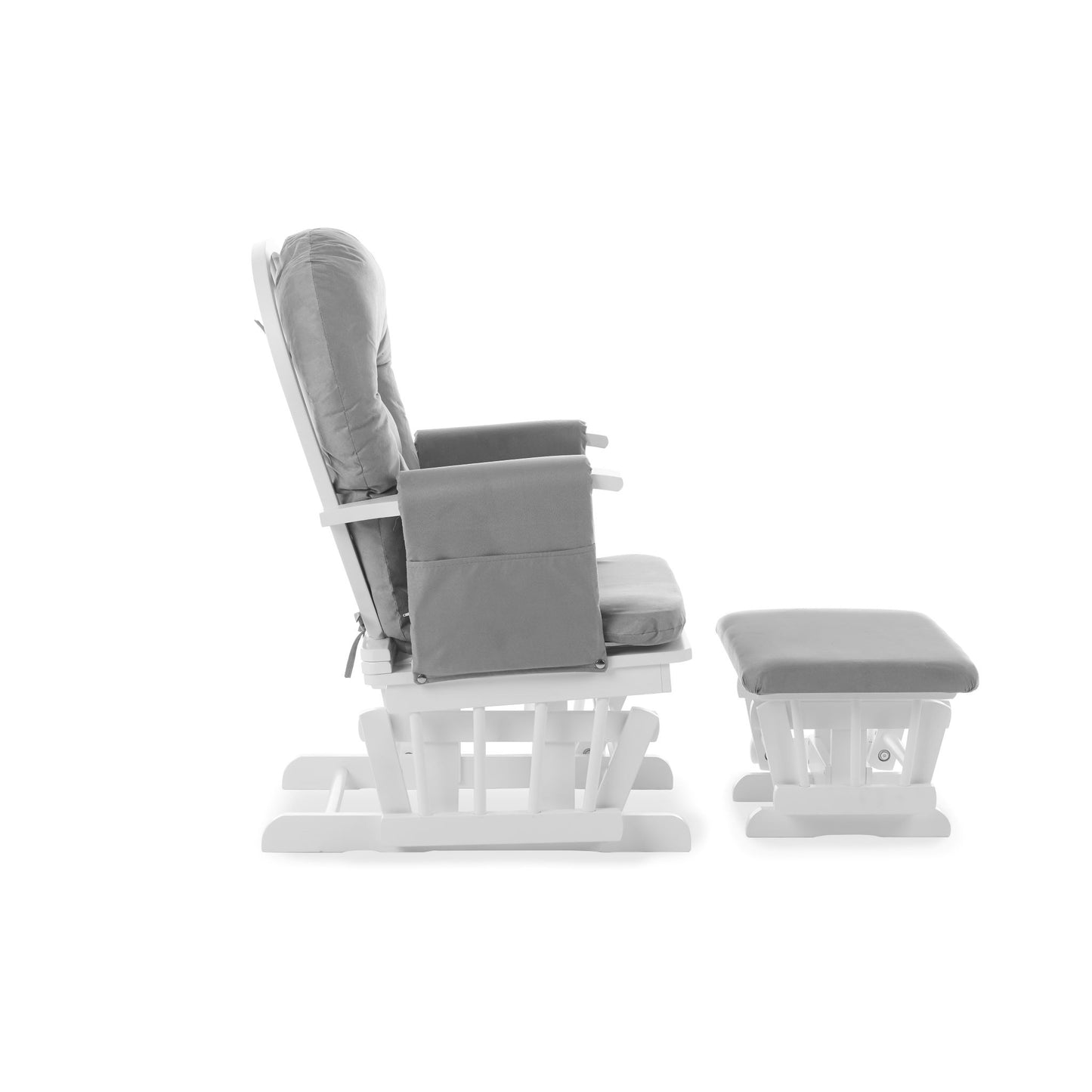 OBABY Reclining Glider Chair & Stool – Available in Grey & Sand