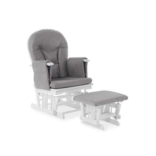 OBABY Reclining Glider Chair & Stool – Available in Grey & Sand