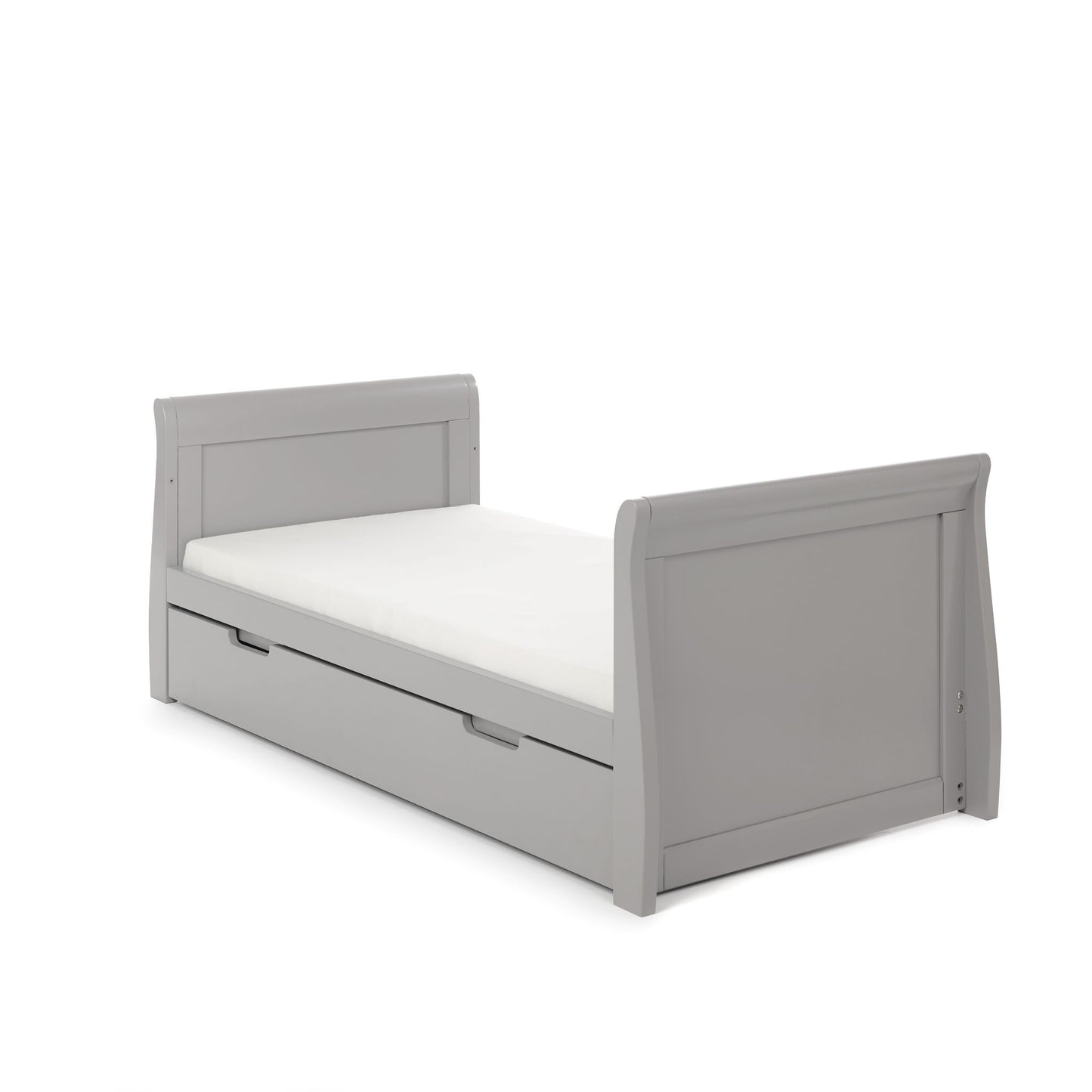 OBABY Stamford Classic Sleigh Cot Bed - available in Warm Grey and White