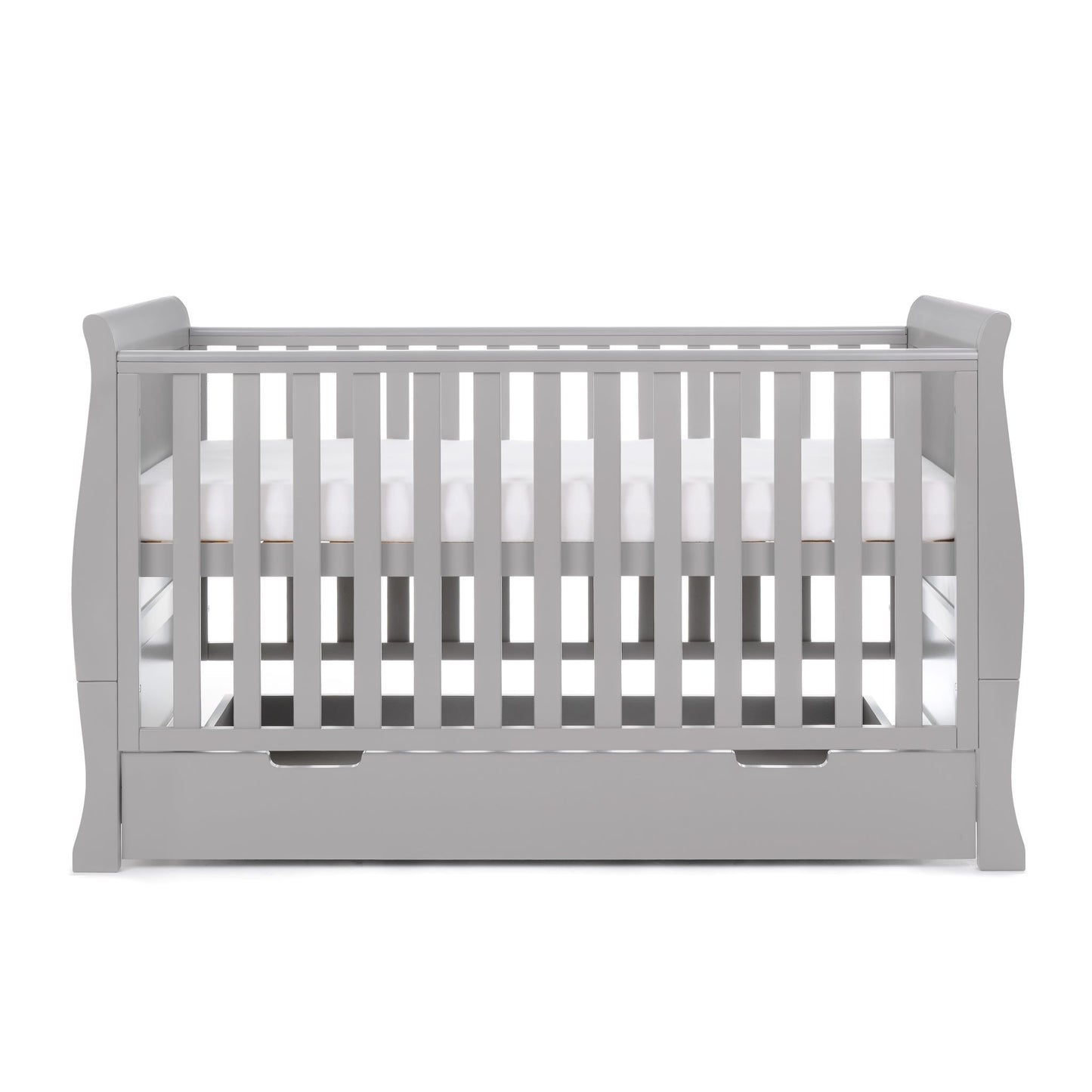 OBABY Stamford Classic Sleigh Cot Bed - available in Warm Grey and White