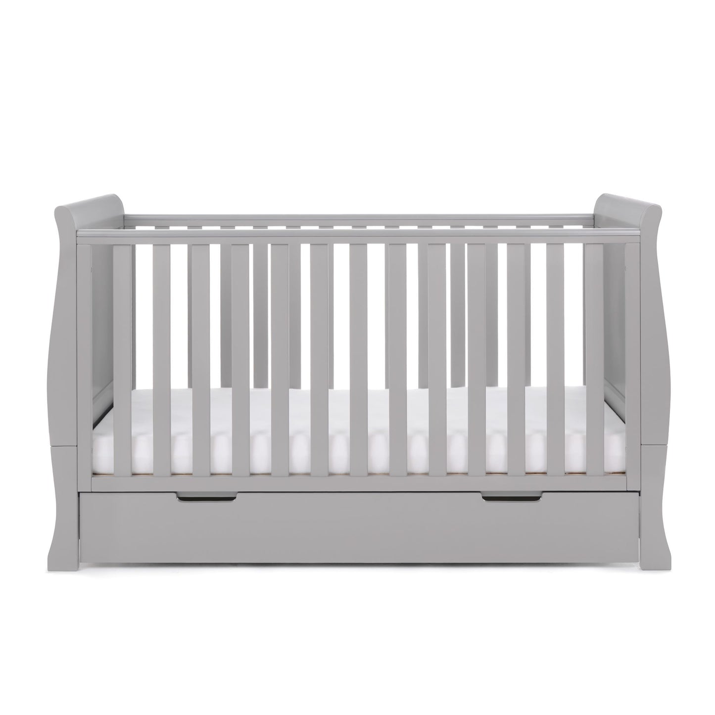 OBABY Stamford Classic Sleigh Cot Bed - available in Warm Grey and White