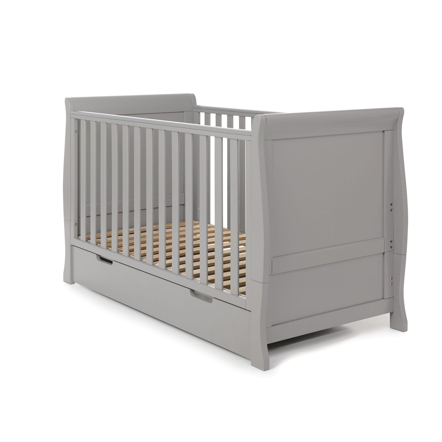 OBABY Stamford Classic Sleigh Cot Bed - available in Warm Grey and White