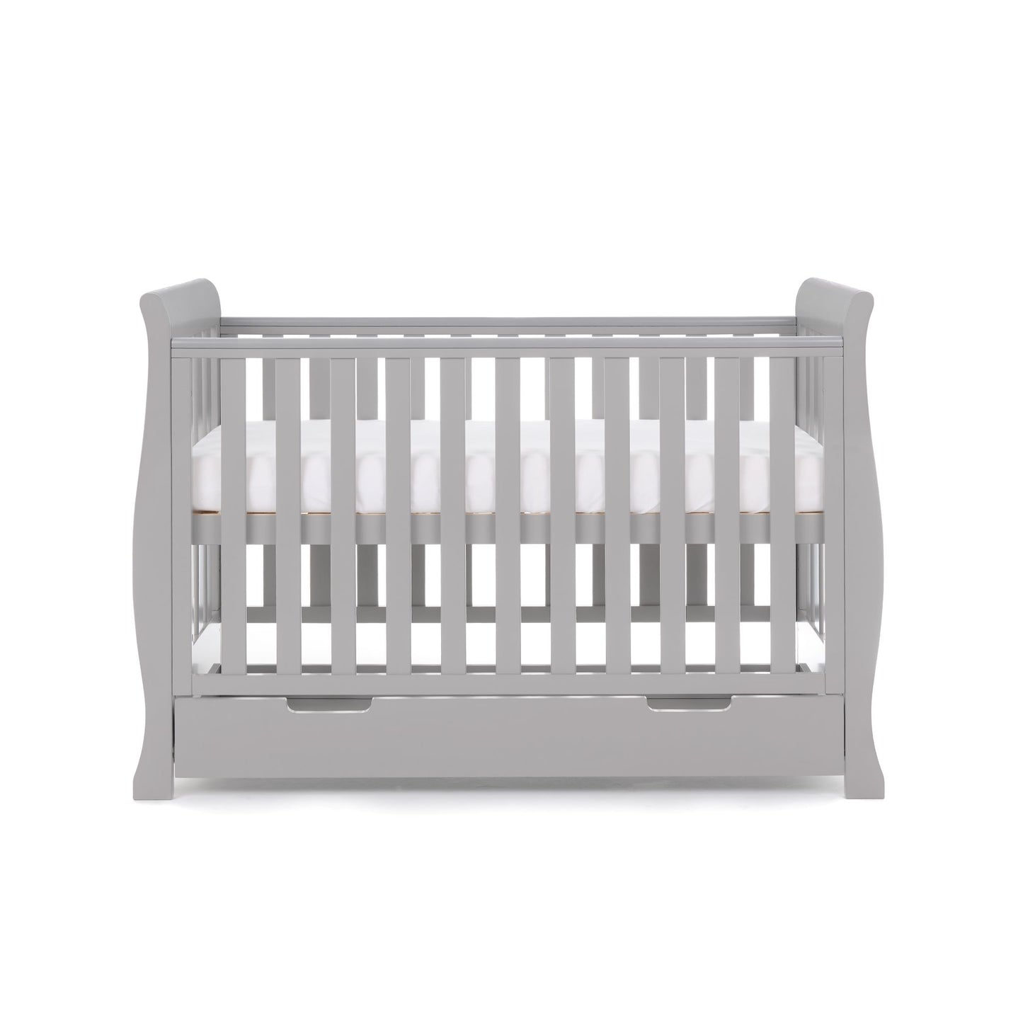 OBABY Stamford Mini Sleigh Cot Bed - available in Warm Grey and White