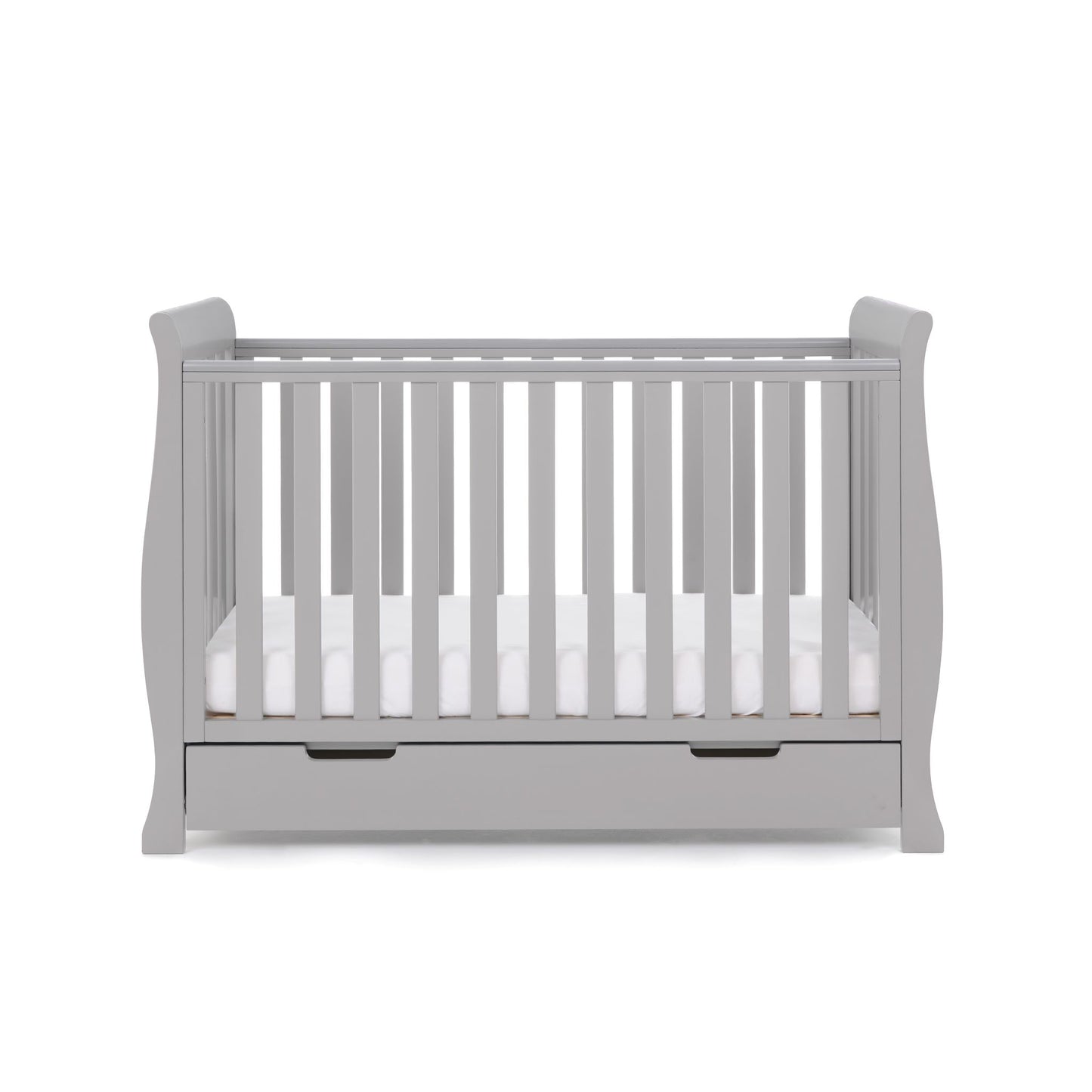 OBABY Stamford Mini Sleigh Cot Bed - available in Warm Grey and White
