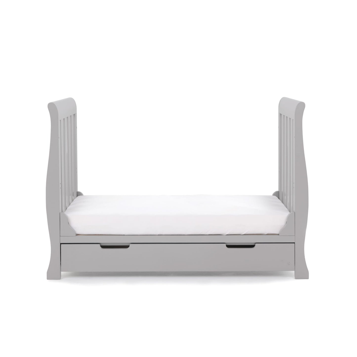 OBABY Stamford Mini Sleigh Cot Bed - available in Warm Grey and White
