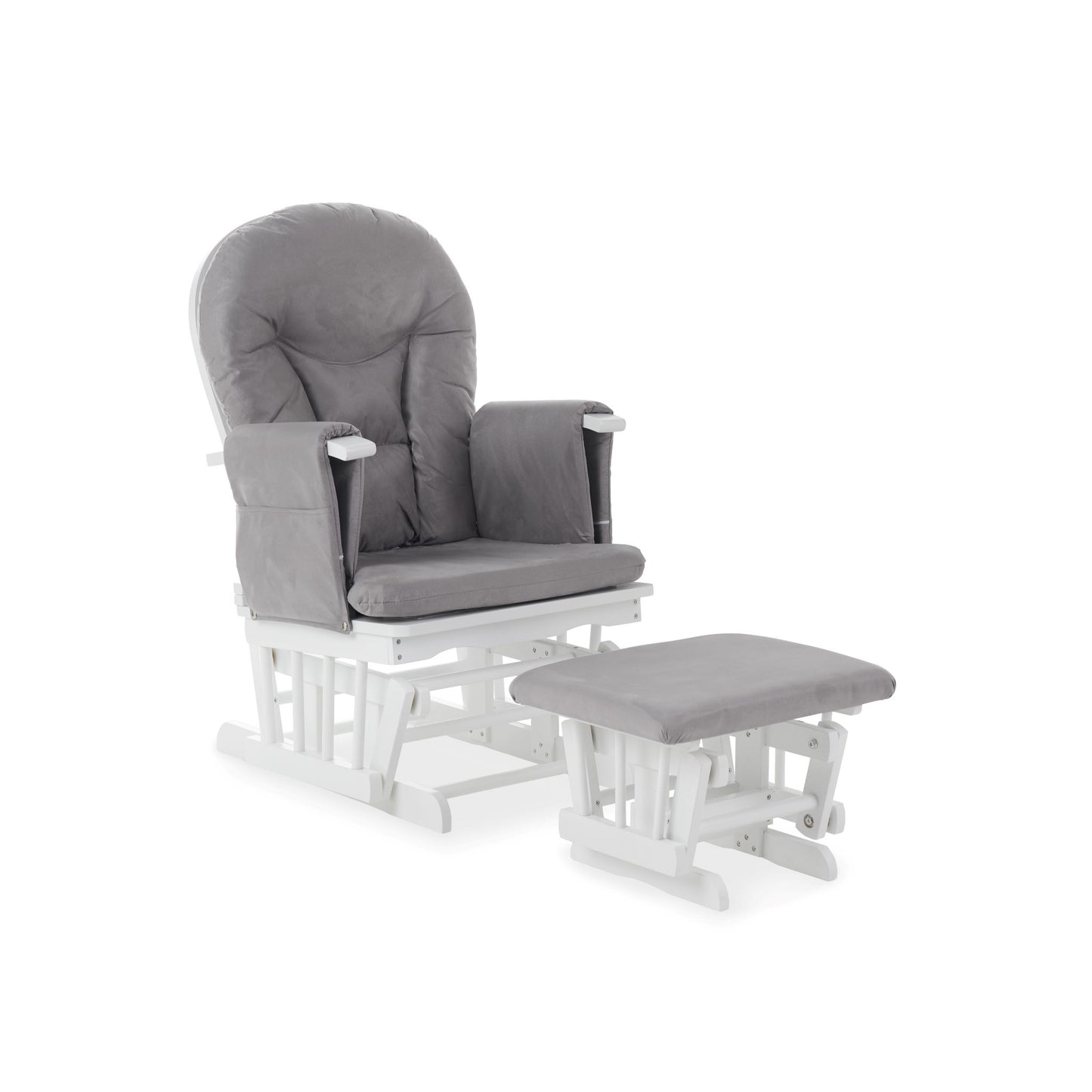 OBABY Reclining Glider Chair & Stool – Available in Grey & Sand