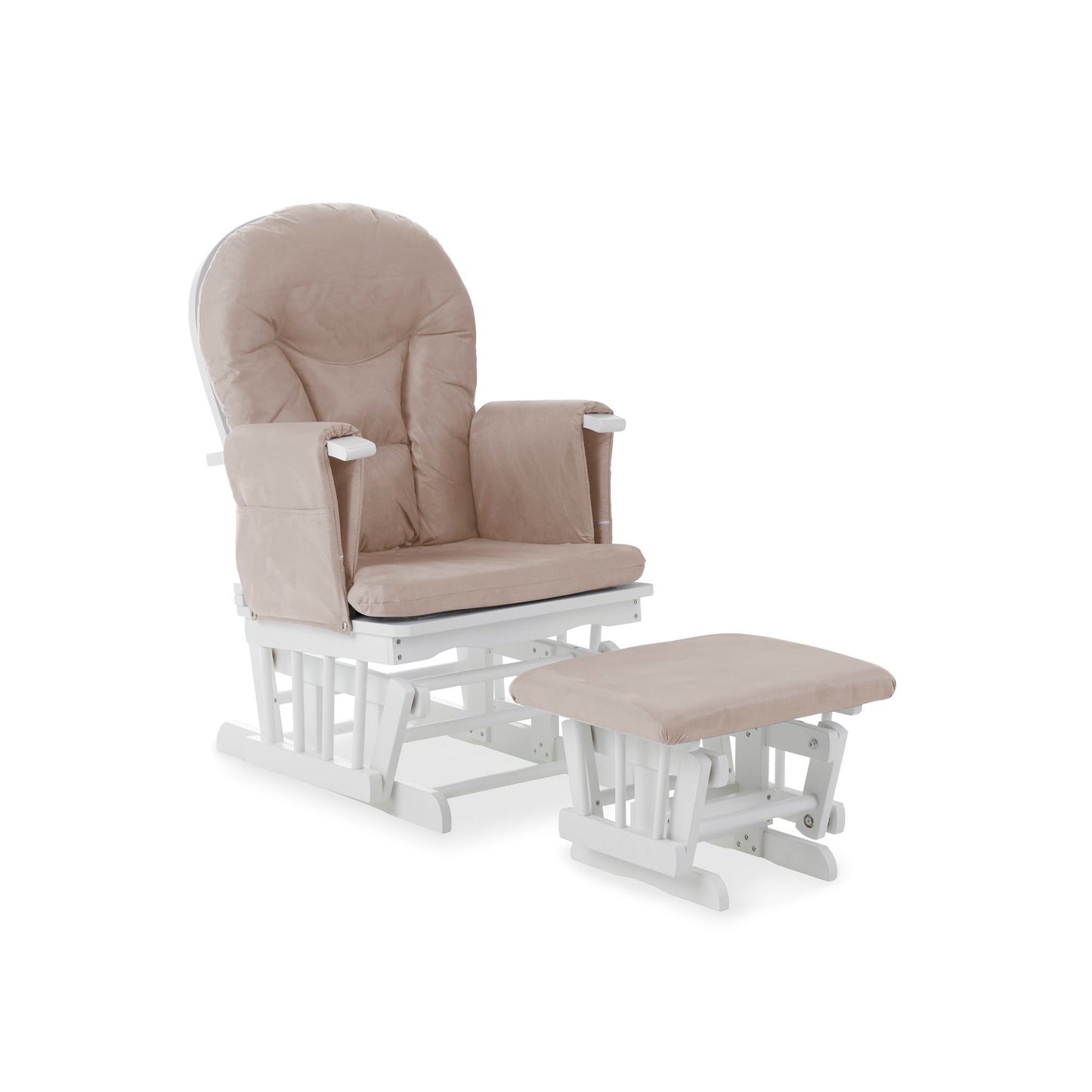 OBABY Reclining Glider Chair & Stool – Available in Grey & Sand