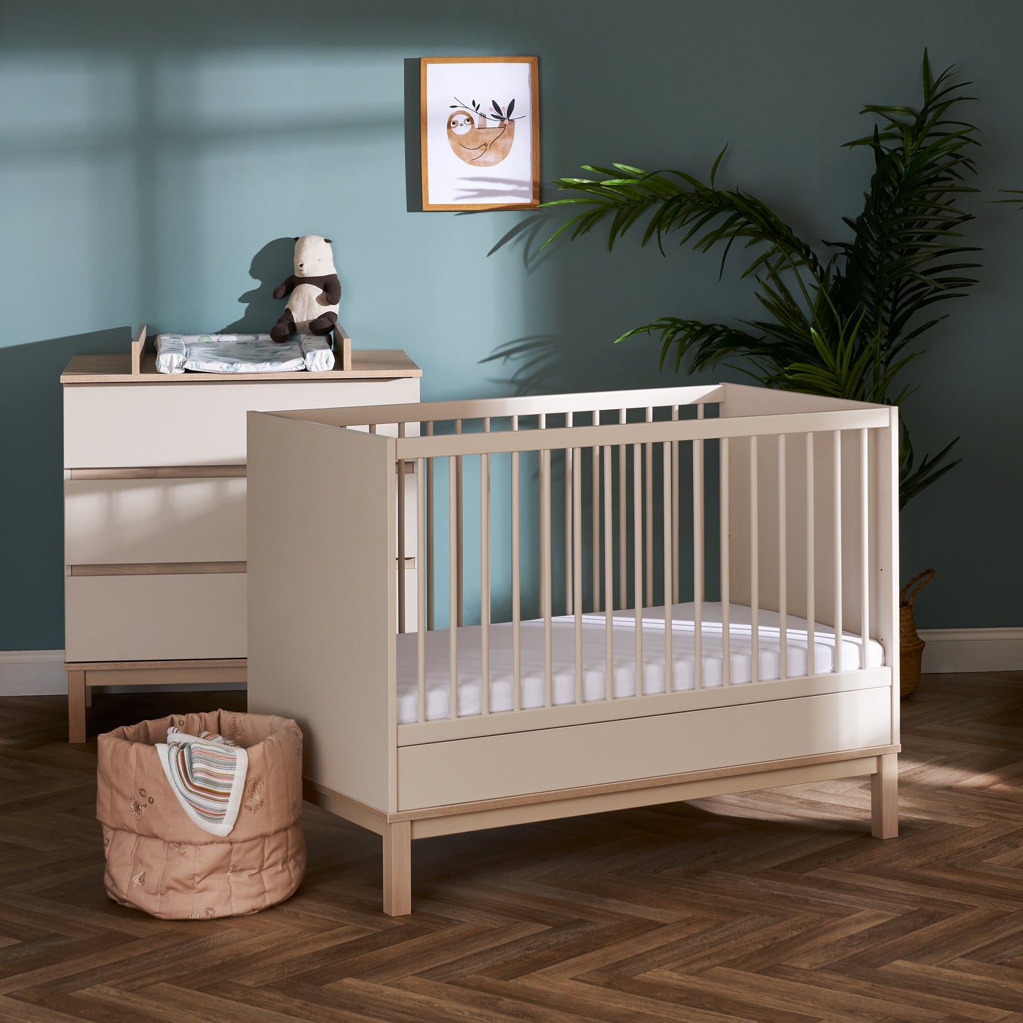 OBABY Astrid Mini Cot Bed- Satin or  White