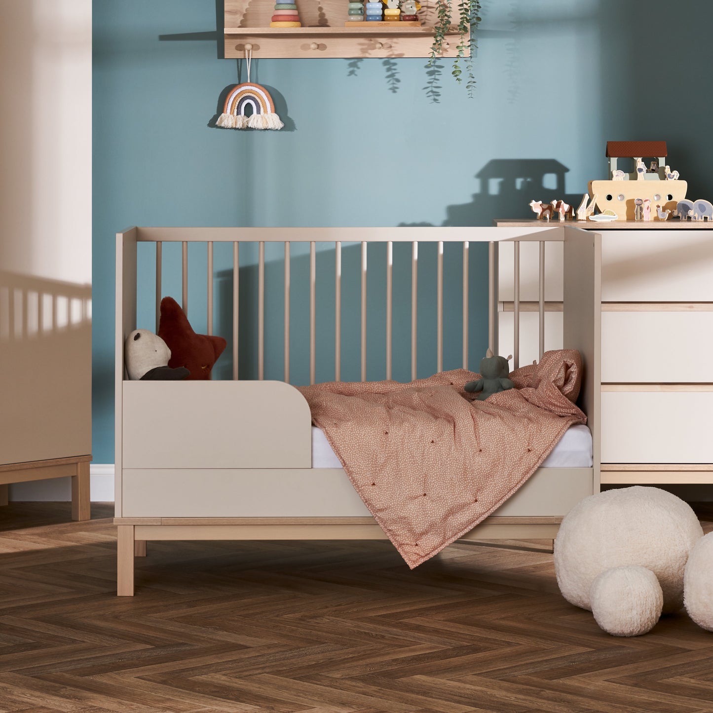 OBABY Astrid Mini Cot Bed- Satin or  White