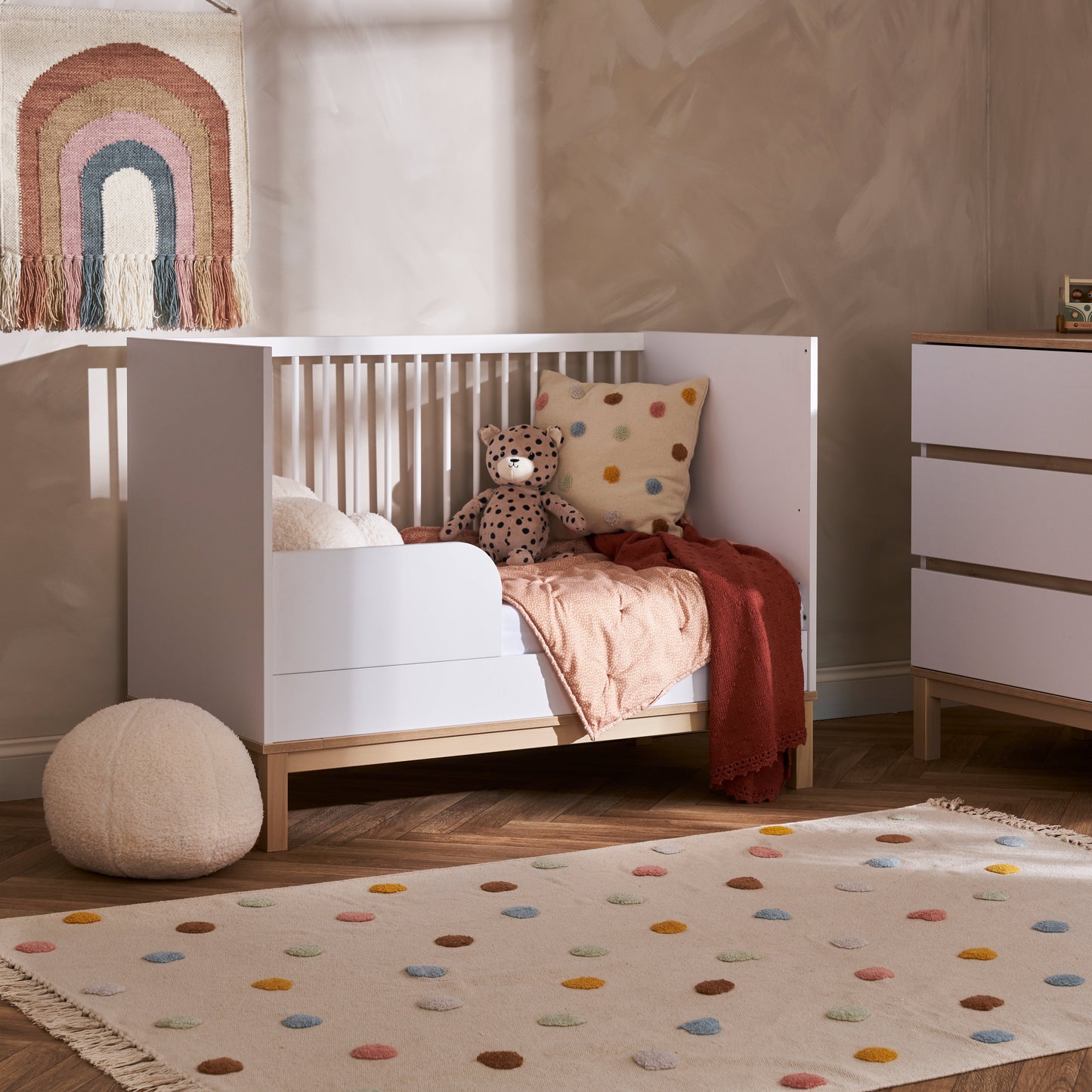 OBABY Astrid Mini Cot Bed- Satin or  White