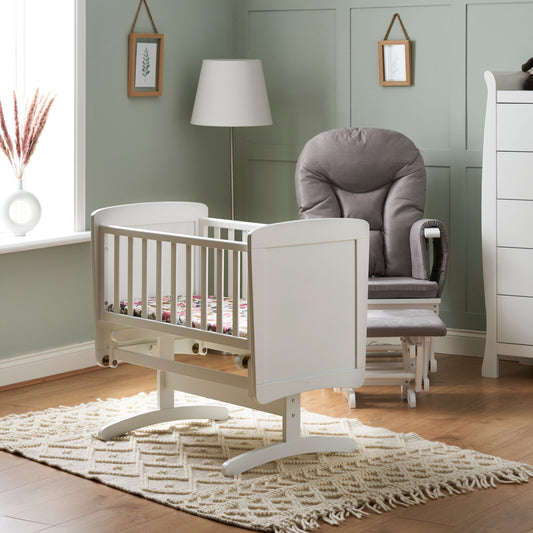 OBABY Gliding Crib – White