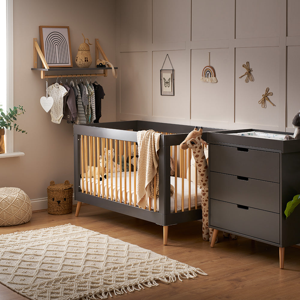 OBABY Maya Scandi 2 Piece Room Set White with Natural, Slate with Natural & Nordic White
