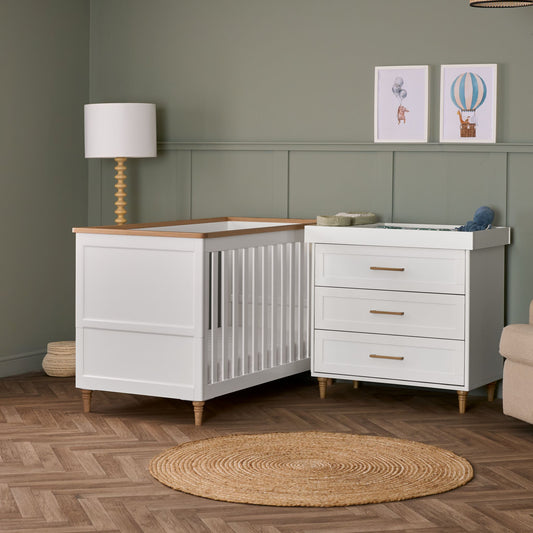 OBABY Orla 2 Piece Room Set - White with Oak