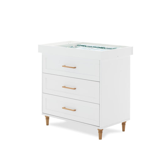 OBABY Orla Changing Unit – White & Oak - Includes Storage Caddy and XXL Drawers