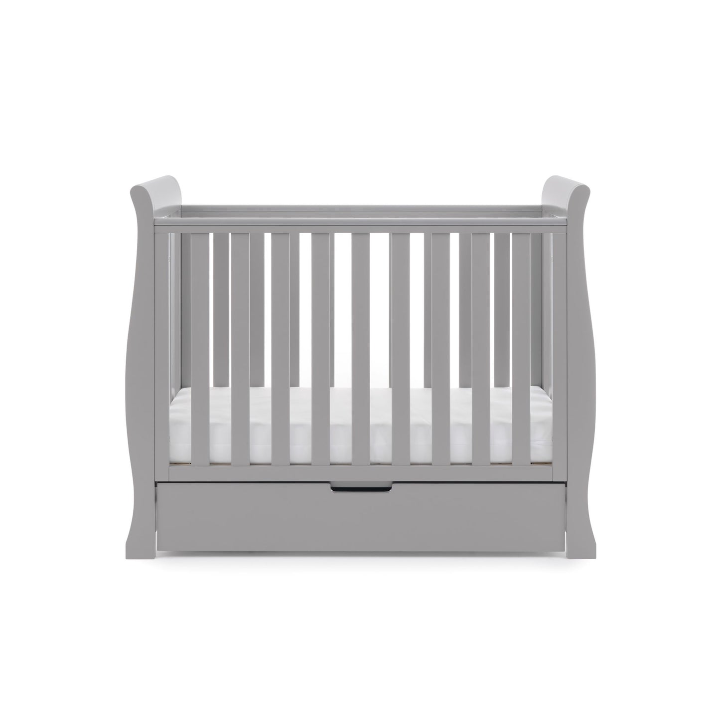 OBABY Stamford Space Saver Sleigh Cot - available in White or Warm Grey