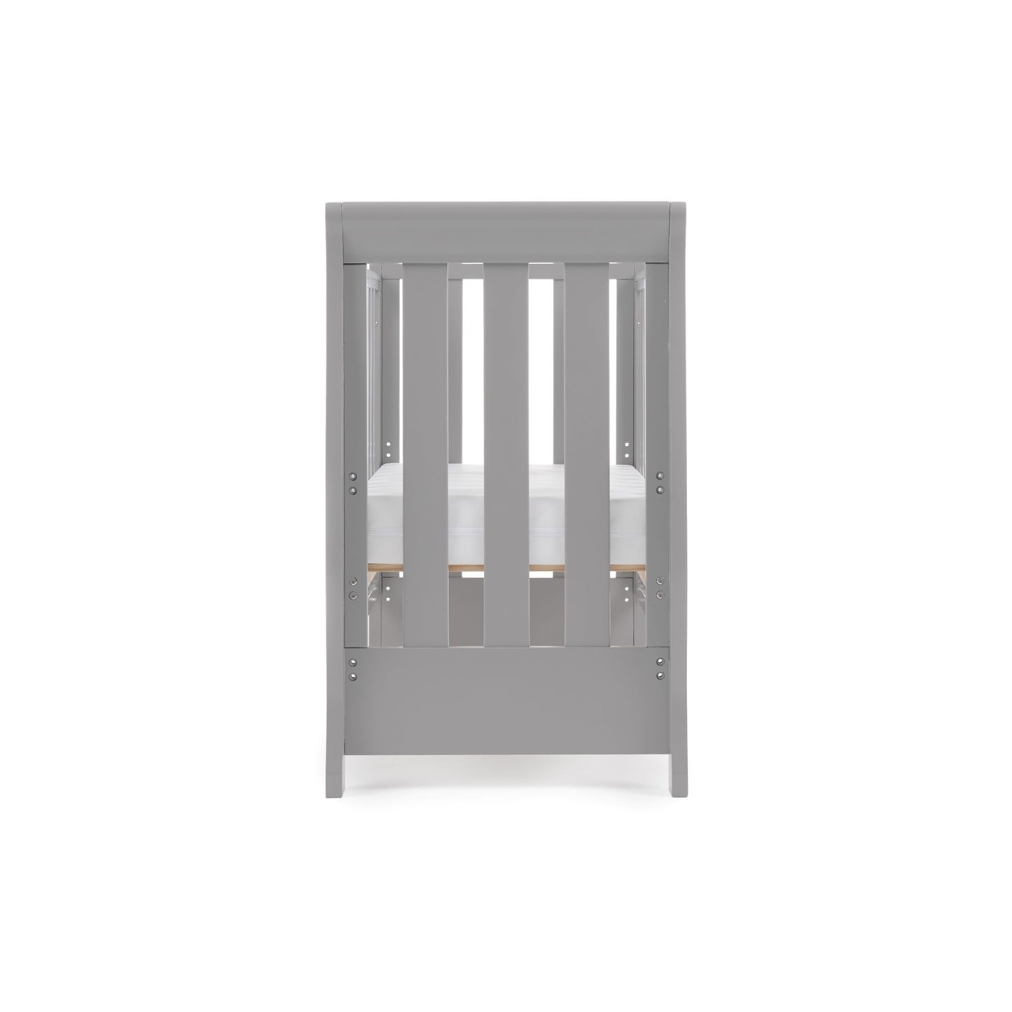 OBABY Stamford Space Saver Sleigh Cot - available in White or Warm Grey