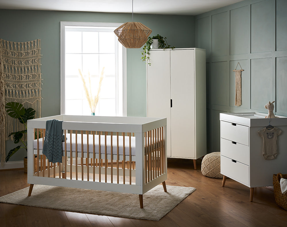 OBABY Maya Scandi 3 Piece Room Set - Slate with Natural , White with Natural or Nordic White