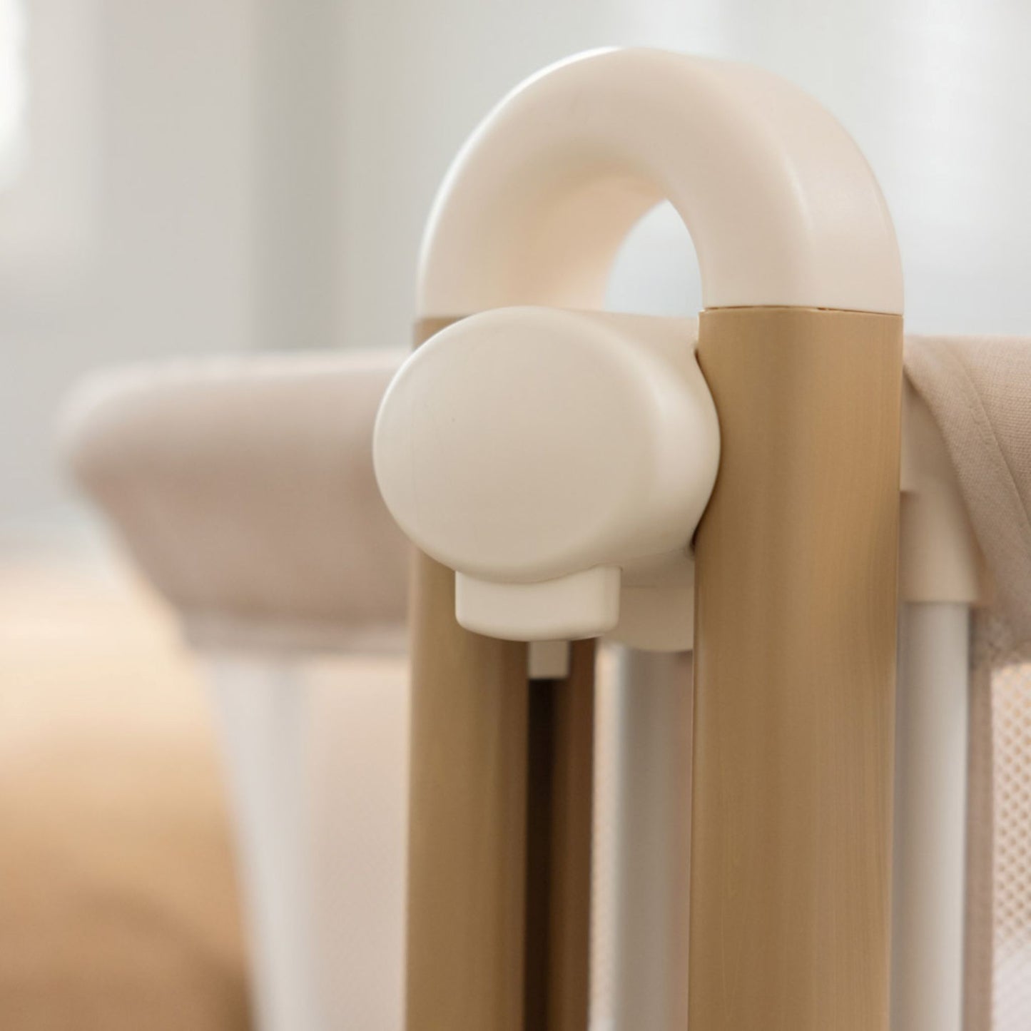 OBABY Cloud Bedside Crib – available in Oatmeal & Grey Mattress included