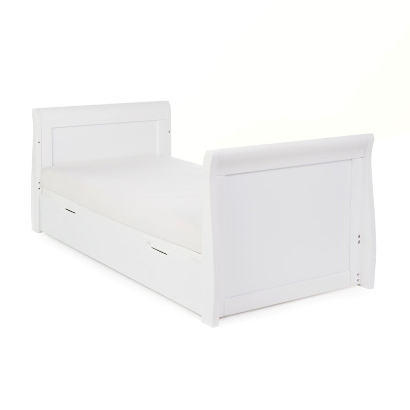 OBABY - Stamford Classic Sleigh 3 Piece Room Set - White & Warm Grey